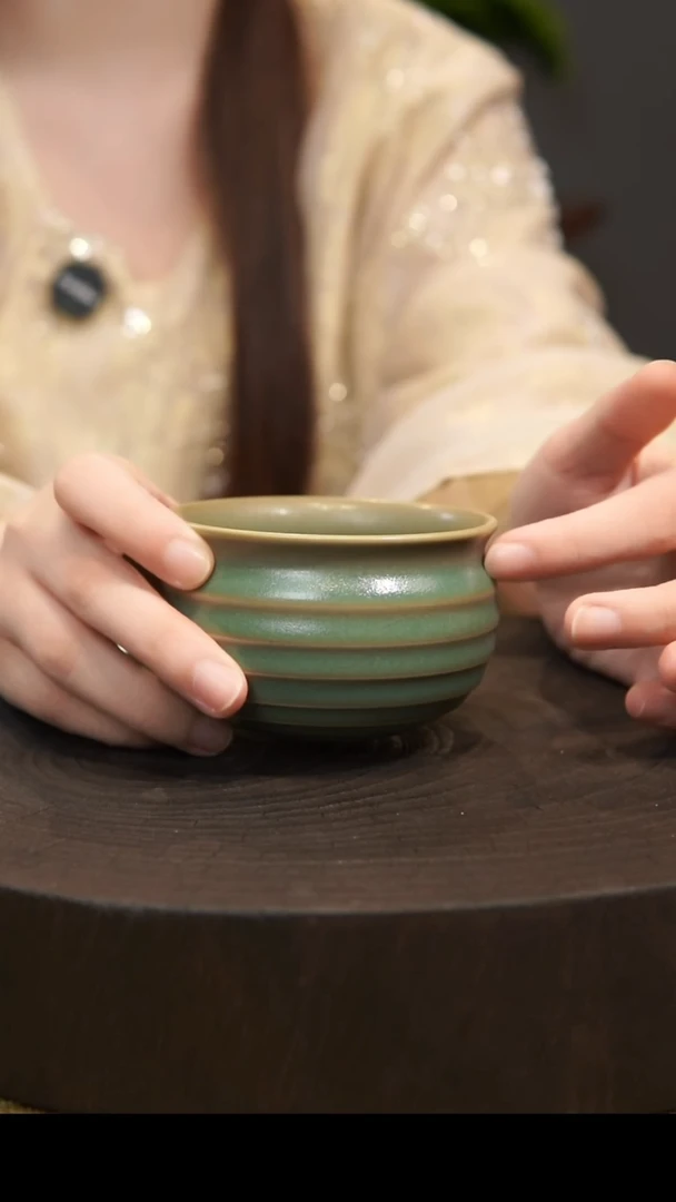 杯子炫纹杯  汝州原产地  原矿老釉 带底款