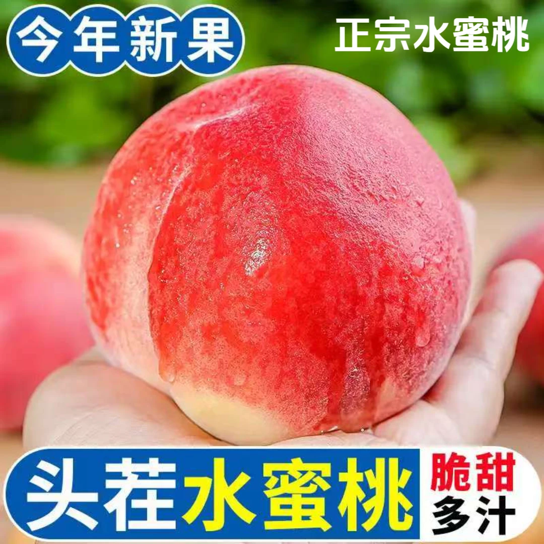 【京东包邮】正宗露天头茬水蜜桃新鲜现摘脆软两吃鲜甜多汁水果