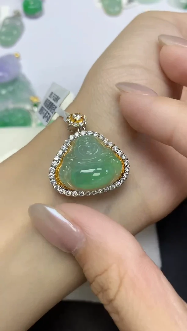 翡翠未镶嵌颈饰天然缅甸翡翠A货百元以上9元证书费自理