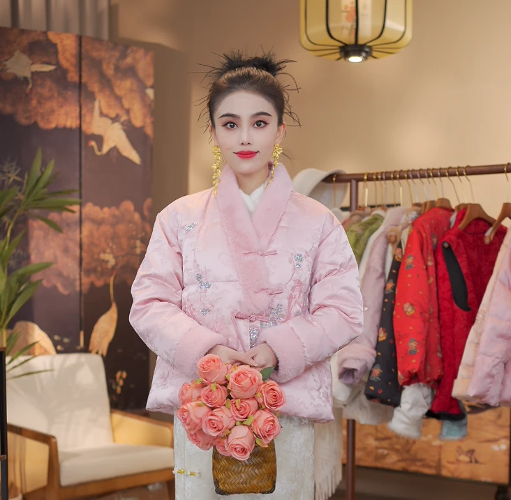 《 江竹月-羽绒服》新中式提花国风休闲百搭保暖羽绒服