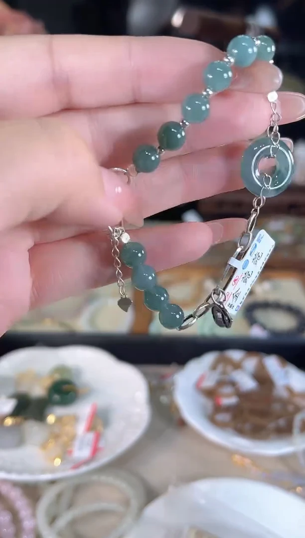 银S925镶嵌手链翡翠多样性发货其一