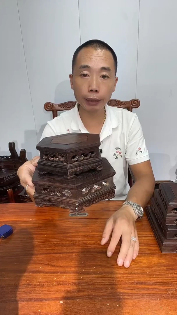 木鸡翅木六角方台2