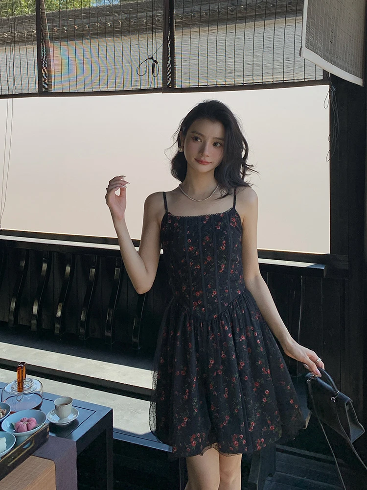 薇宝儿塔塔-【落花有意】夏季新款法式气质收腰连衣裙B7146K+B8101K