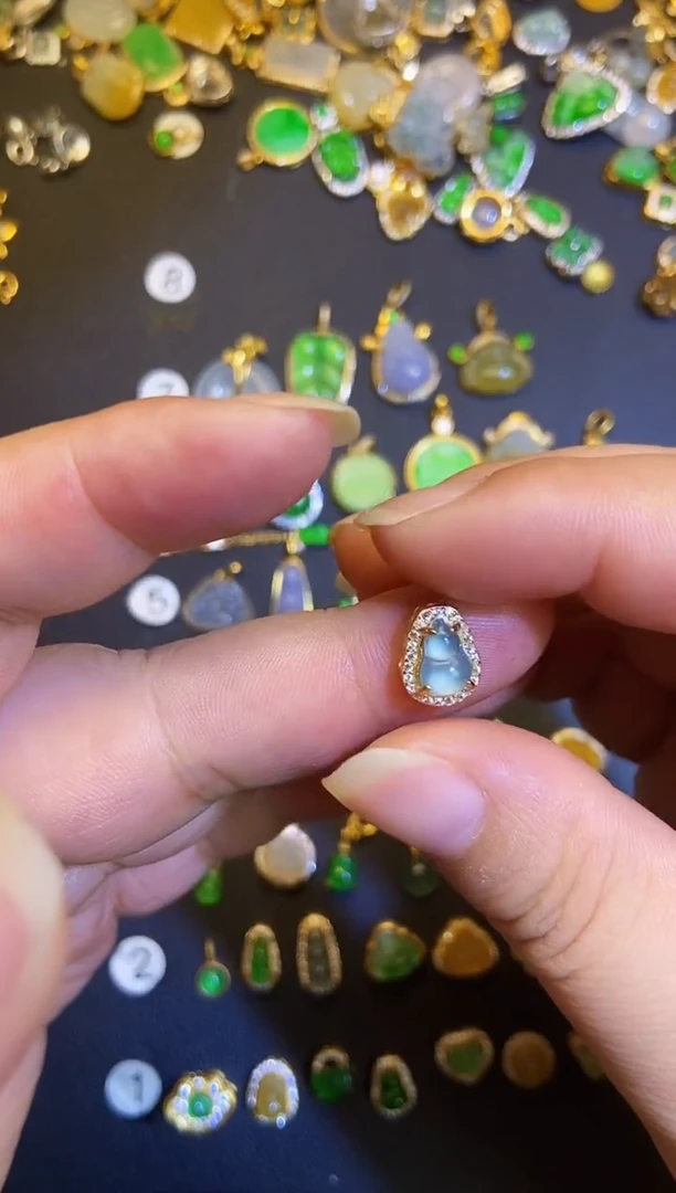 吊坠(不含链)银S925镶嵌翡翠1