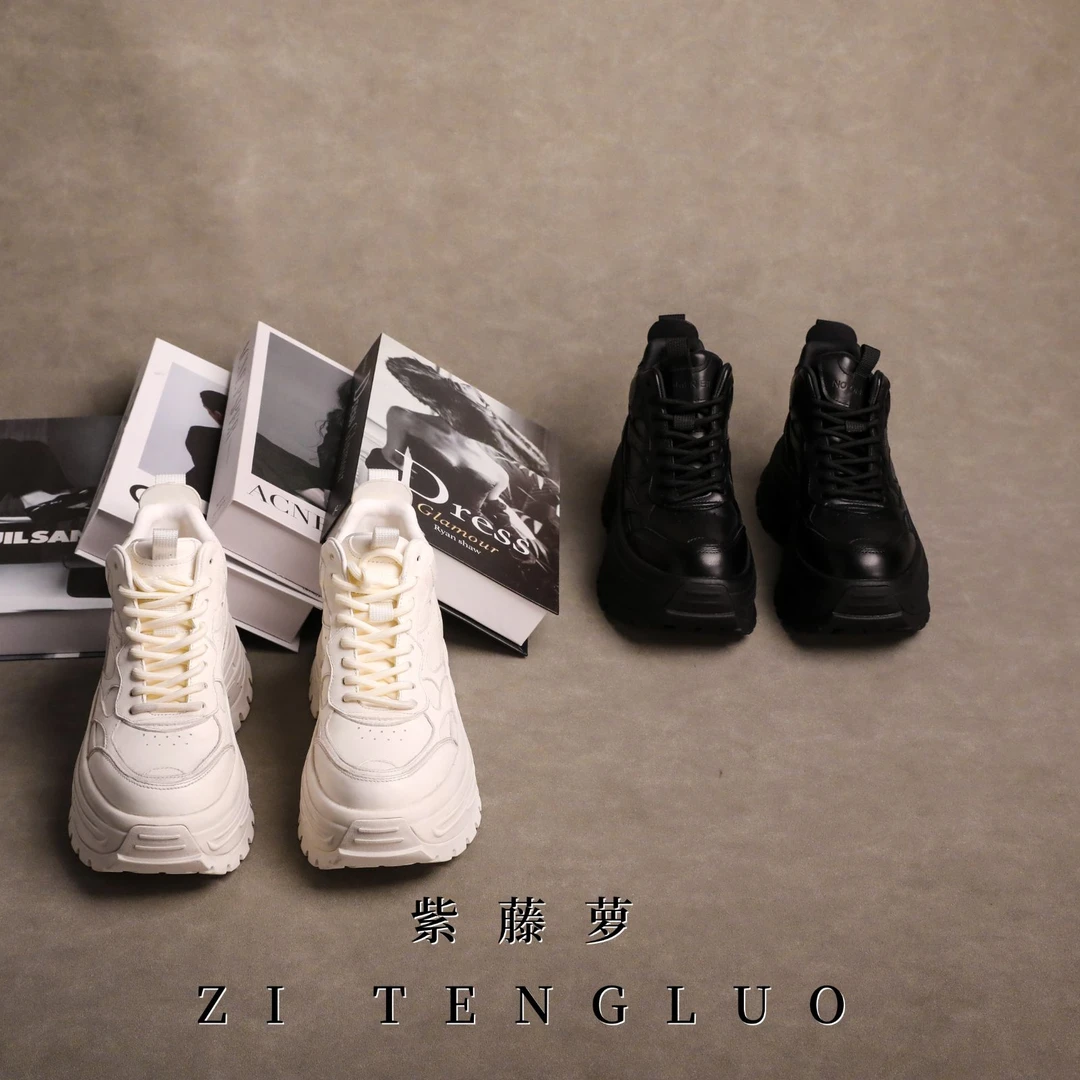 ZiTengLuo/25年早冬新款时尚纯皮厚底加绒女休闲鞋7533-2