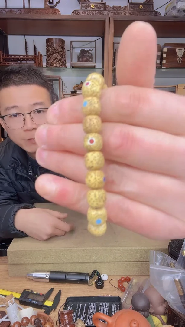 【闪购商品】乌木类书架655星月镶嵌9*10老型单圈手串