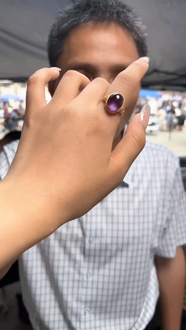 紫晶戒指未镶嵌天然多样性发一mm