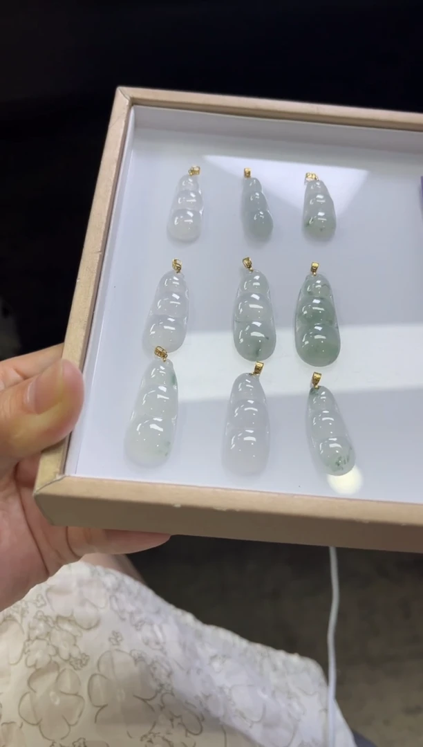翡翠18K金镶嵌颈饰E158//多样性发一件/配绳子