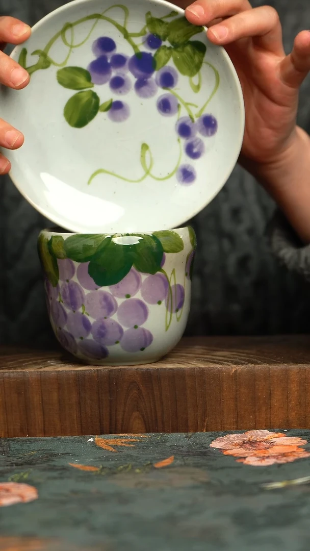 杯釉下彩手工手绘同款陶器