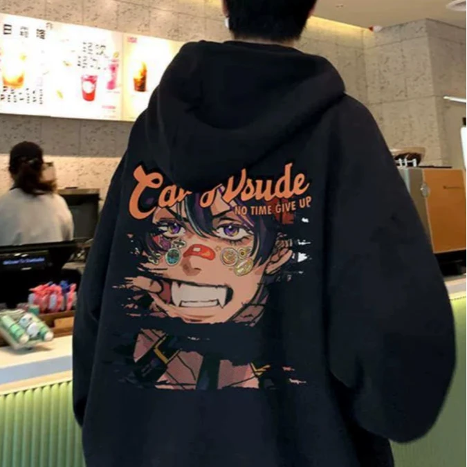 特大码300斤秋冬硬汉风休闲风连帽卡通长袖薄款可爱男士卫衣冬季