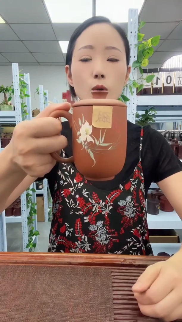 宜兴原矿紫砂全手工盖杯