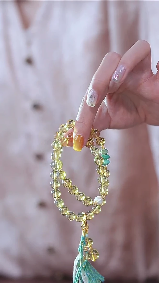 琥珀未镶嵌珠宝奇石8MM蓝珀绿松DIY双圈