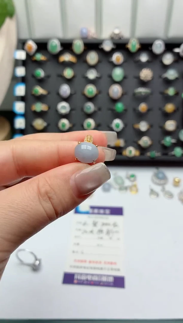 银S925镶嵌戒指翡翠.