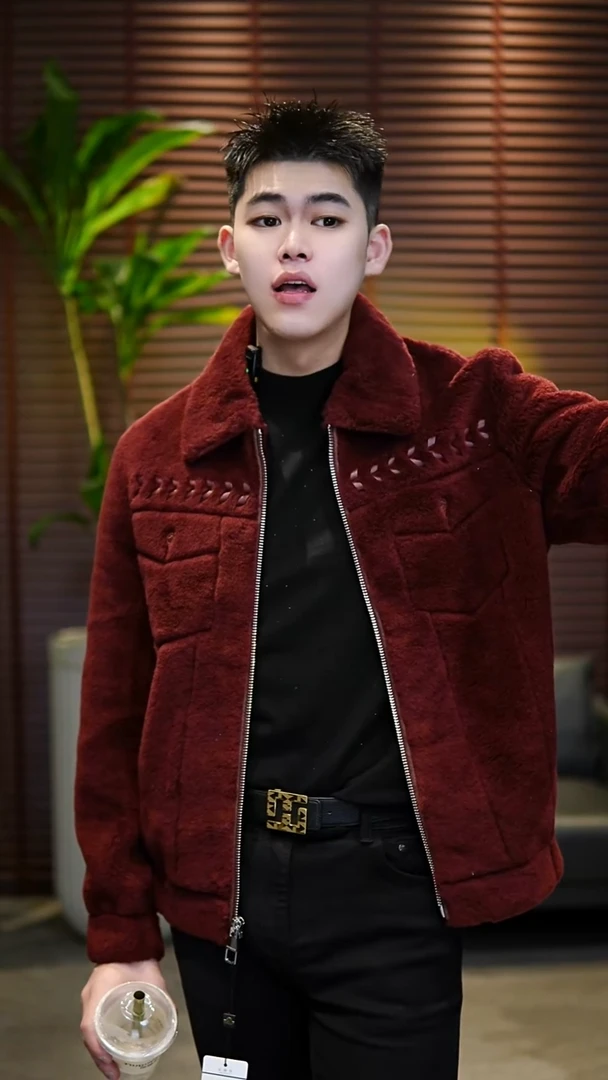 50码（125-140斤）男士兽王羊毛夹克