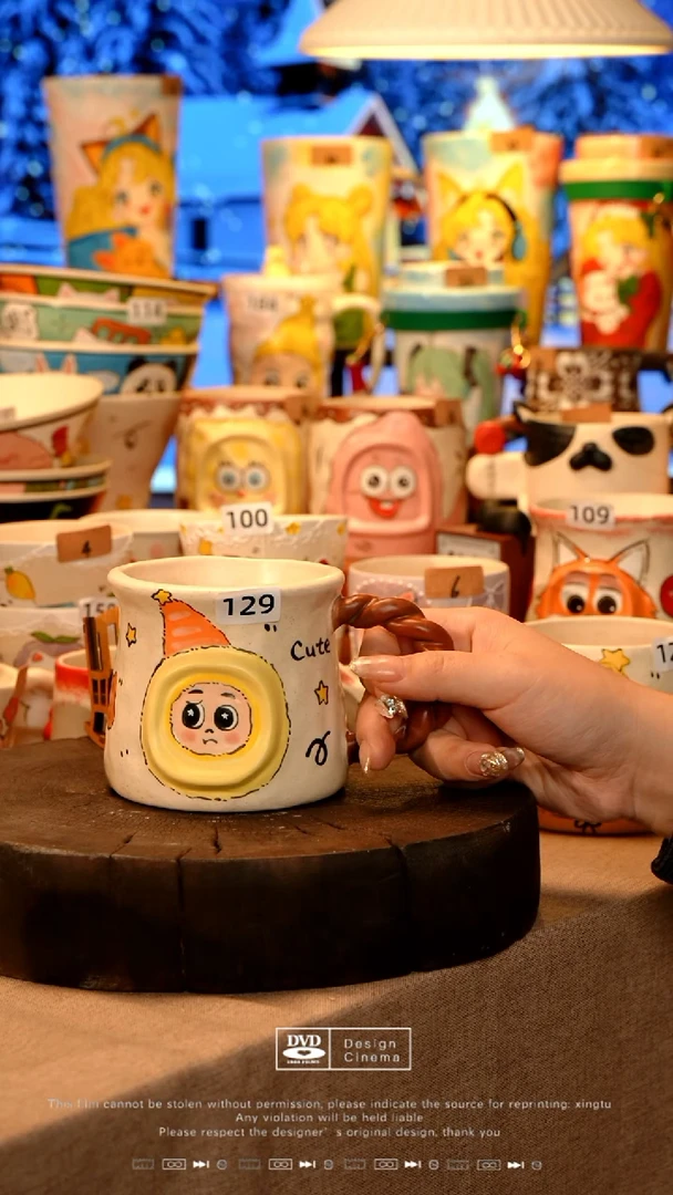 陶瓷129景德镇设计师款手工手绘高温陶瓷