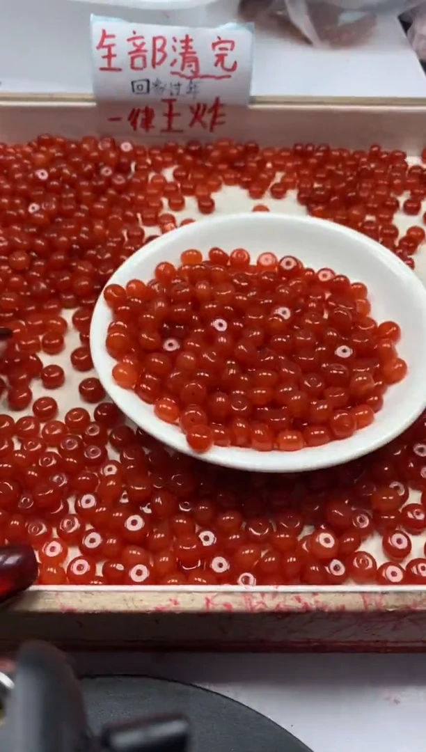 【闪购商品】玛瑙/玉髓颈饰未镶嵌w2011南红柿子红算盘8*5mm*30