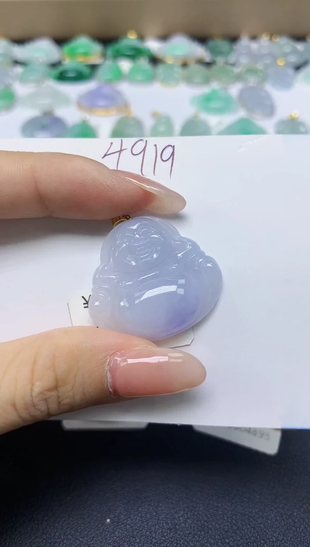 翡翠18K金镶嵌颈饰 天然缅甸翡翠A货