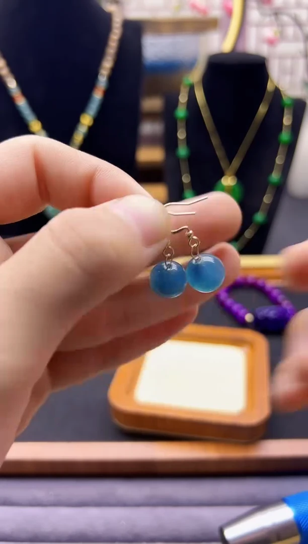 【闪购商品】翡翠耳饰14K金镶嵌E359