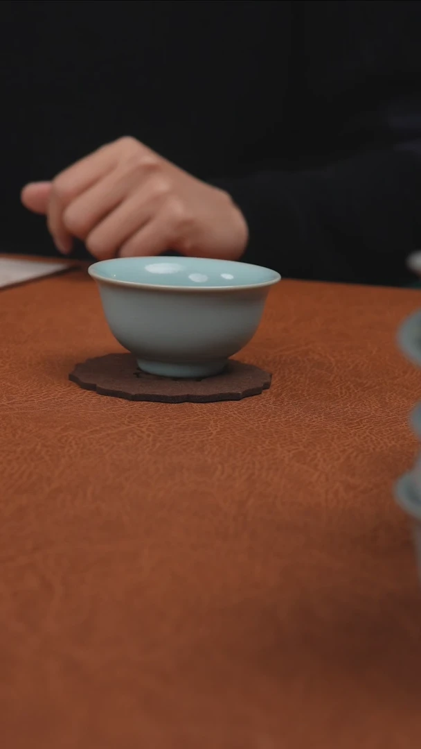 【闪购商品】杯汝州原产地原矿釉天青压手杯