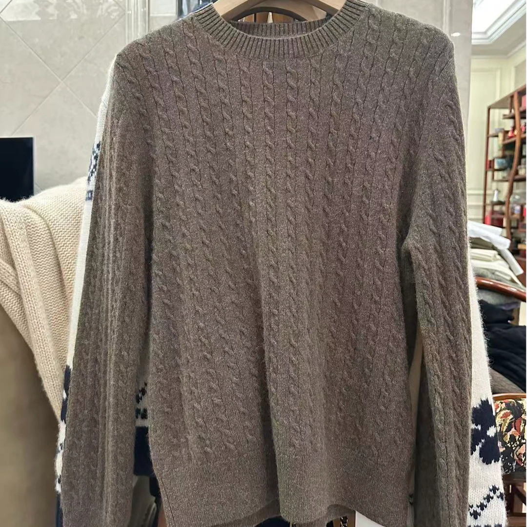 【穿搭必备】圆领针织基础打底衫套头时尚简约羊绒衫女