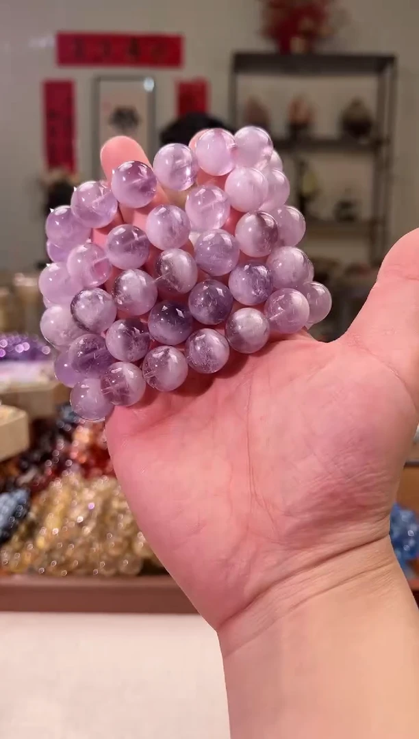 【闪购商品】发晶手串未镶嵌16+m紫兔毛聚宝盆（多样性发其一）