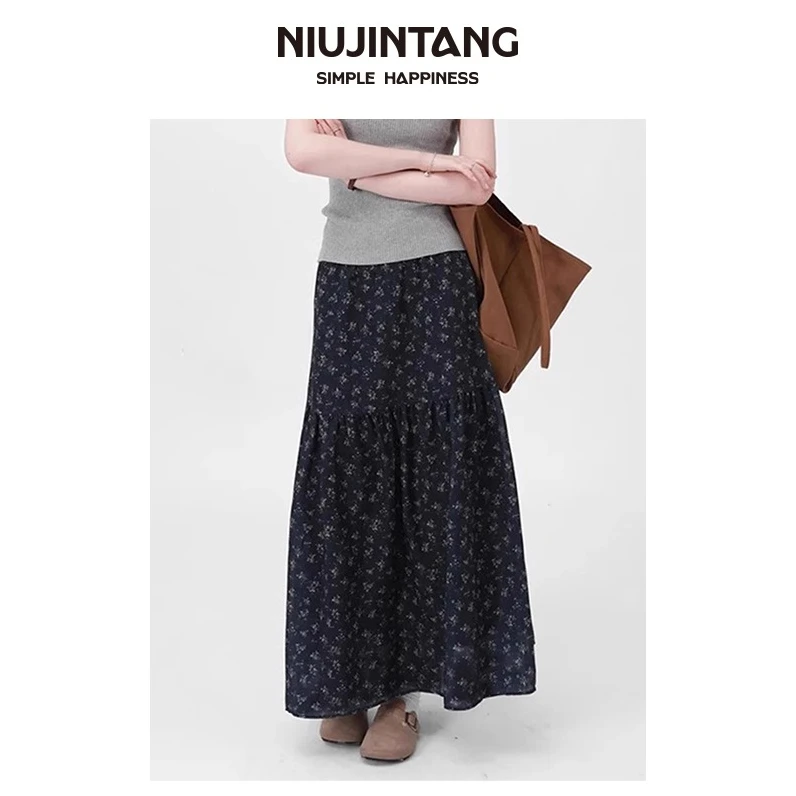 【NJT】2025夏季新款简约百搭时尚气质显瘦修身长裙HH52110