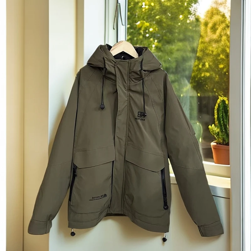Y2812男款冬季潮牌防寒冲锋连帽高级感外套