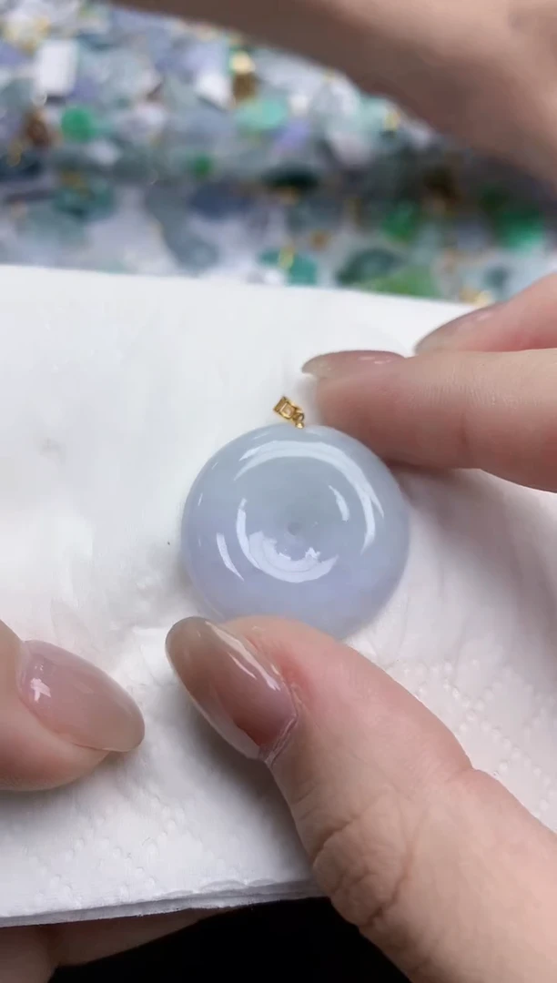 【闪购商品】翡翠颈饰18K金镶嵌天然缅甸翡翠A货