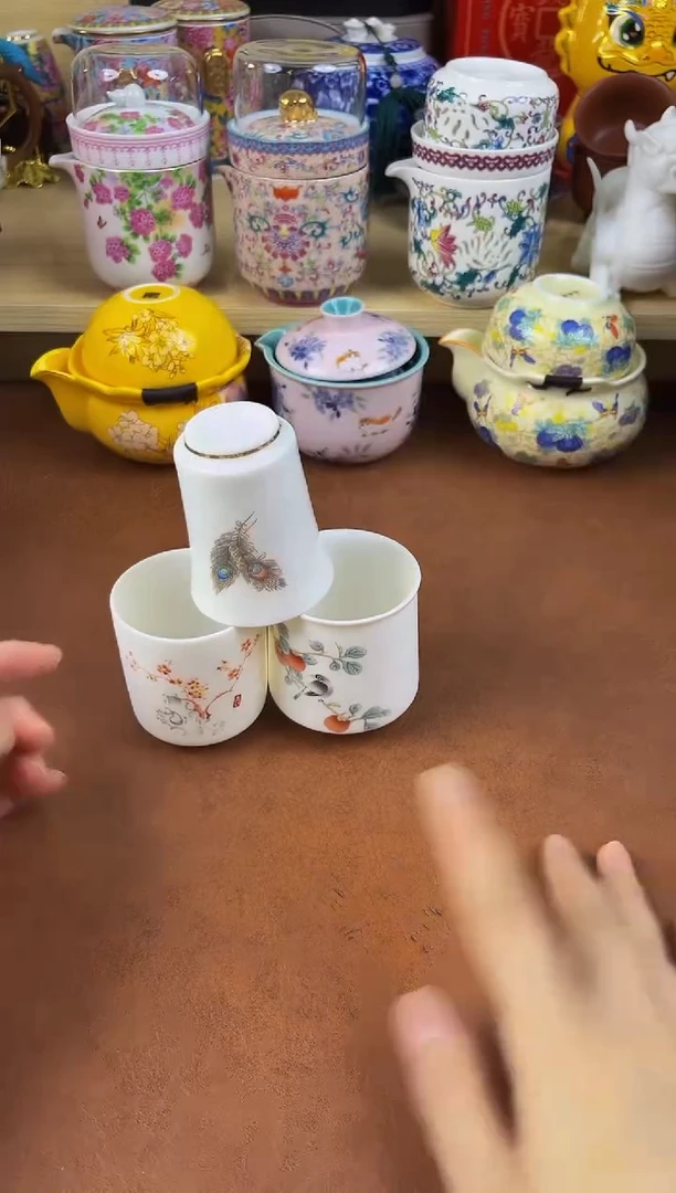 陶瓷茶具摆件旅行套组