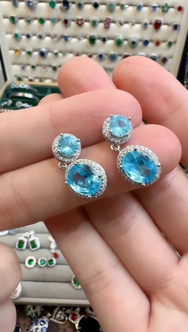 未镶嵌托帕石耳饰托帕石耳饰