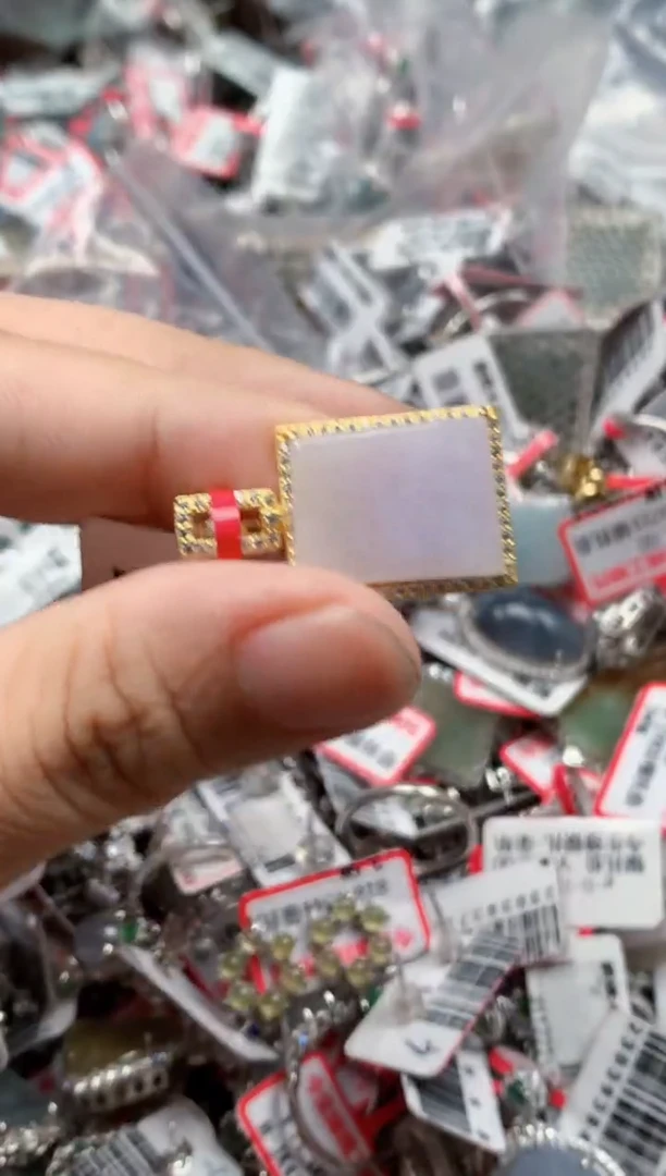 银S925镶嵌戒指翡翠天然A货缅甸翡翠