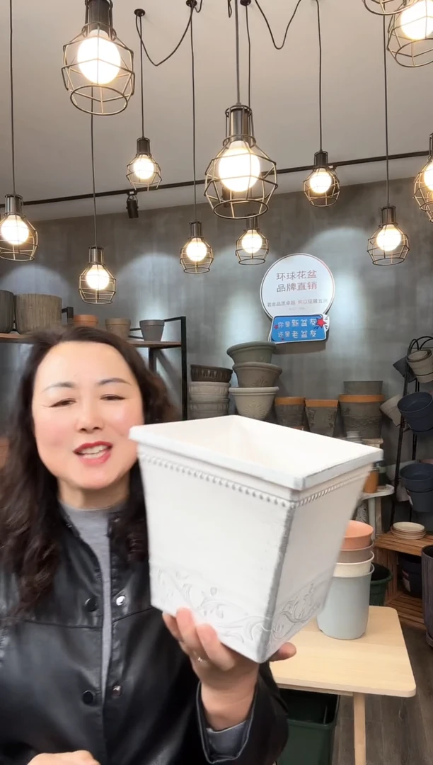 【闪购商品】塑料西红柿方盆白色带托 10套