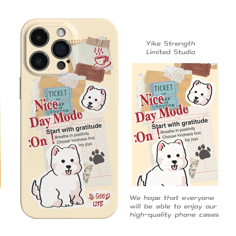 复古拼贴小狗菲林软壳进口光面适用iphone苹果13rpomax/14/16pro