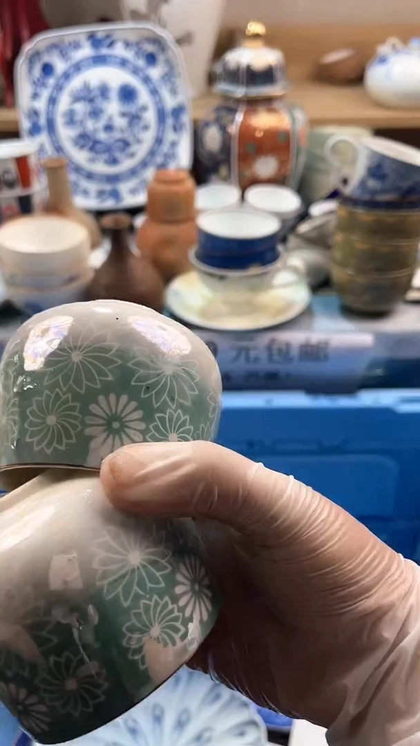 瓷片英歌瓷器满19.9包邮