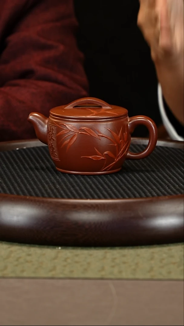 茶壶紫砂29 朱持平-紫朱泥 雪石款 汉瓦 260cc