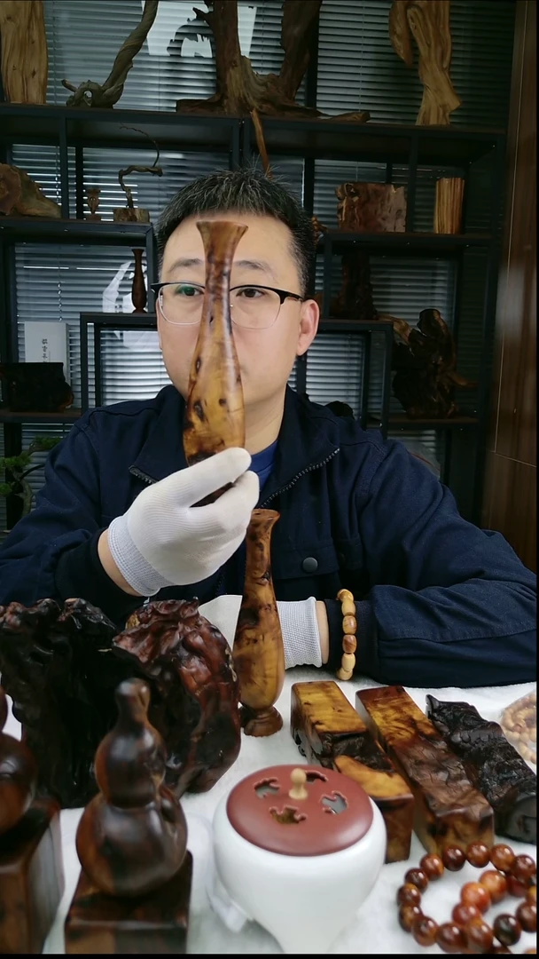 木质类雷击枣木大号花瓶摆件