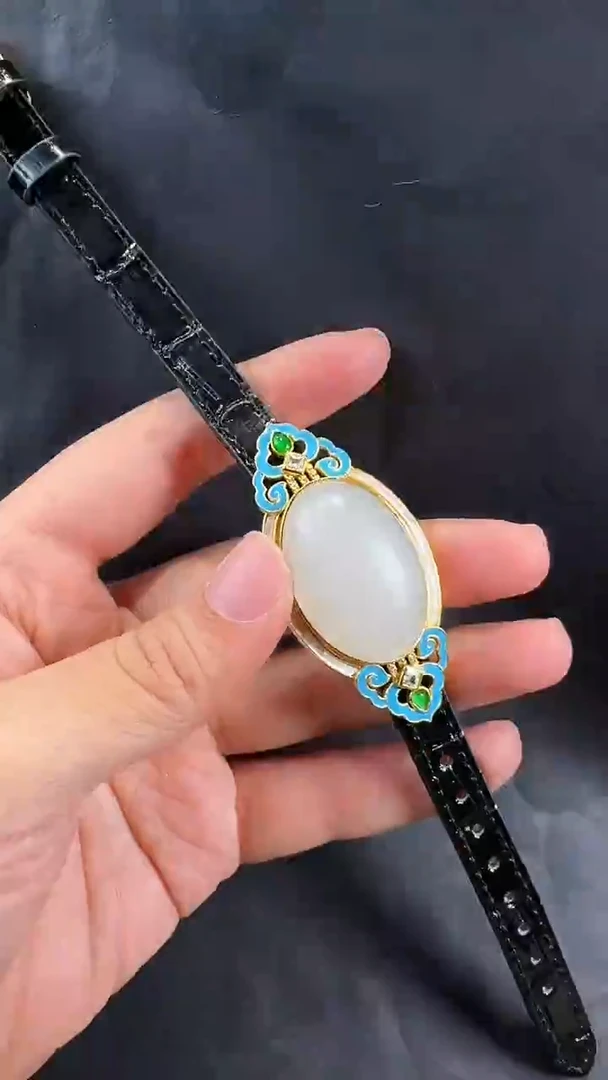 银S925镶嵌手链和田玉手牌