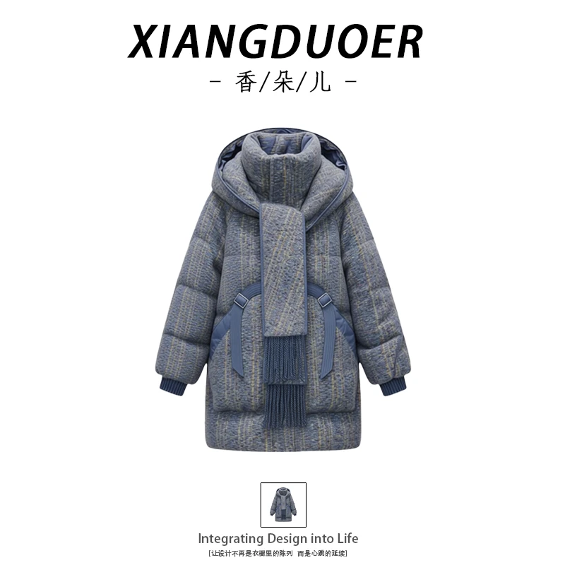 【衣见钟情】连帽拼色气质保暖时尚加厚棉服外套新款宽松2026年冬季