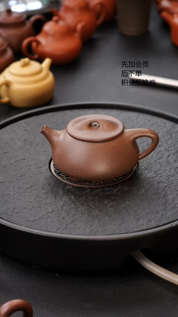 茶壶紫砂微瑕封釉鲨鱼皮景舟石瓢 200cc