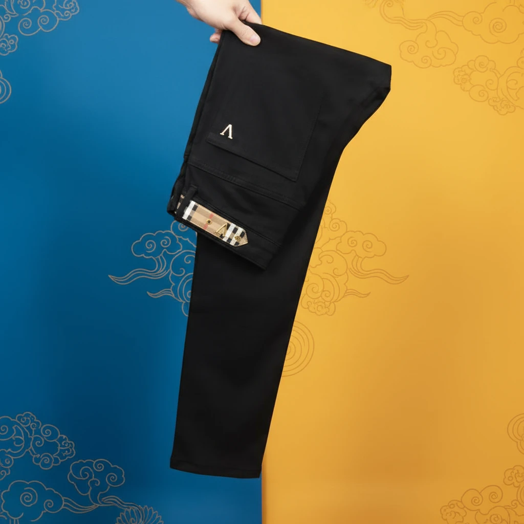 秋冬加绒欧洲站轻奢牛仔裤男2025新款黑色男裤弹力修身百搭长裤子