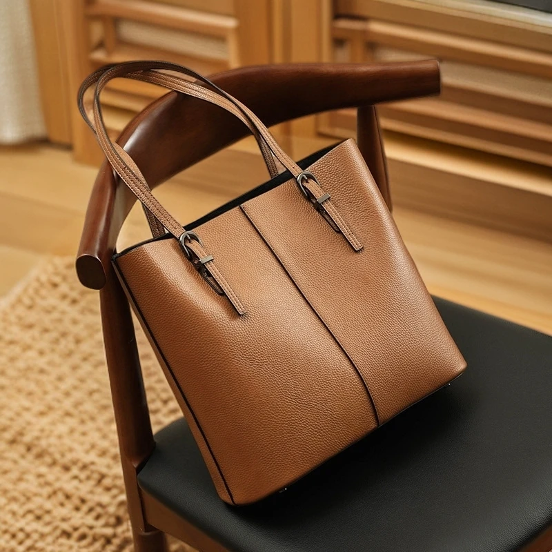 单根耐磨车缝线拉链女士托特包单肩包潮流轻奢经典秋冬通勤