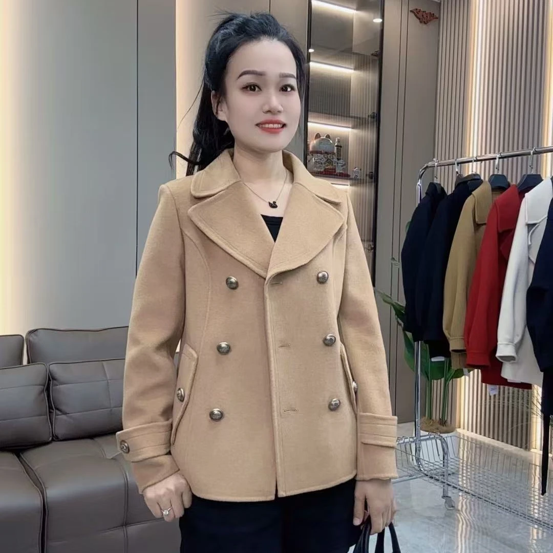 2025新款英伦双面羊毛短款大衣显瘦小个子毛呢气质小款时尚278