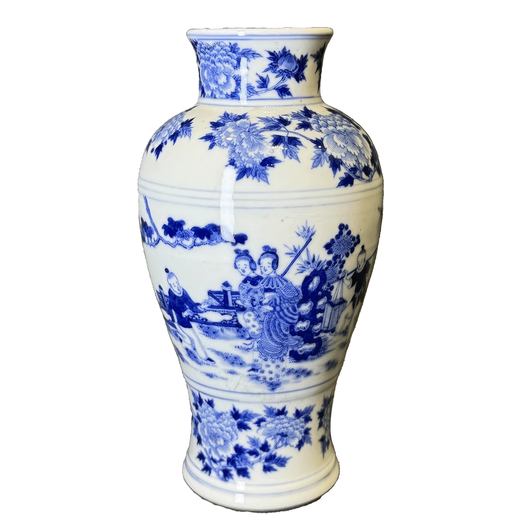 25300563t青花人物故事纹观音樽