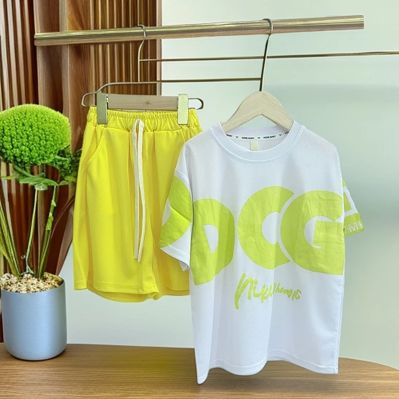 502332童装男童速干球服套装2025夏季休闲运动洋气两件套套装衣服