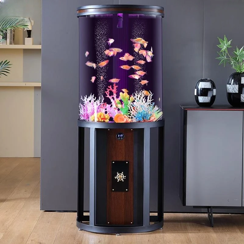新款半圆形客厅小型鱼缸免换水亚克力落地鱼缸水族箱轻奢