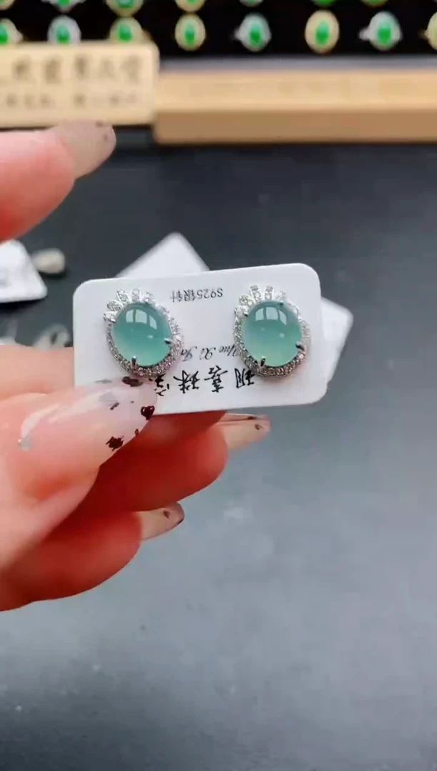 银S925镶嵌戒指翡翠1