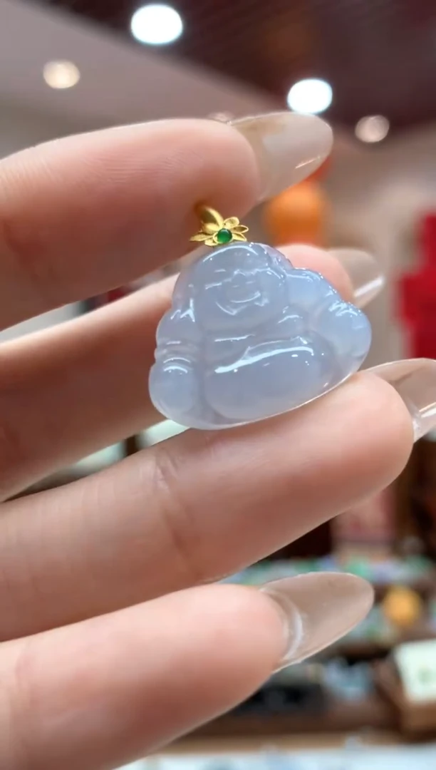 【闪购商品】翡翠吊坠(不含链)18K金镶嵌佛公