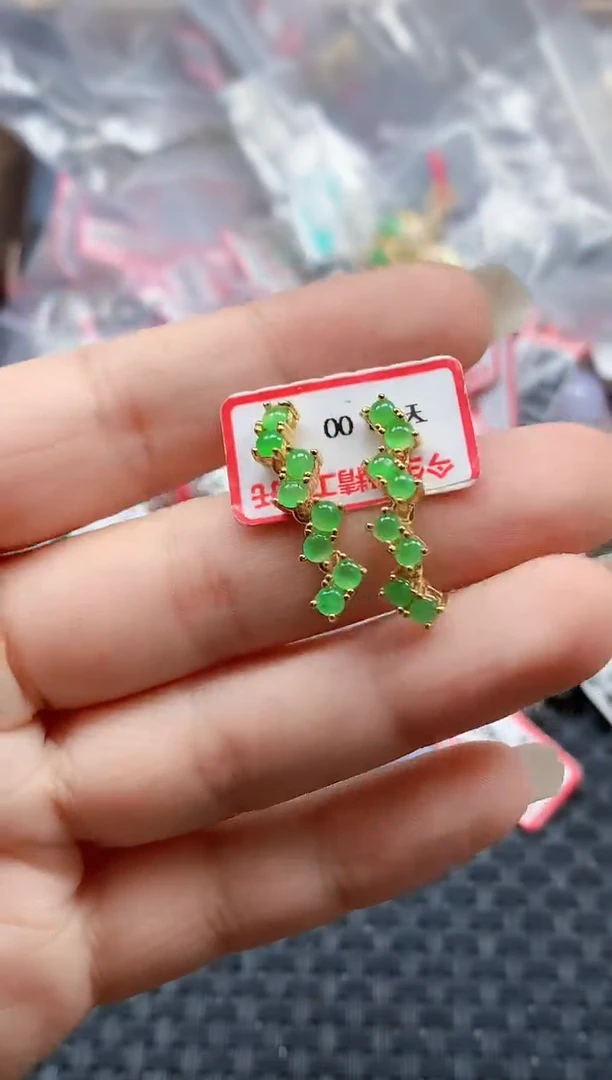 银S925镶嵌戒指翡翠天然A货缅甸翡翠