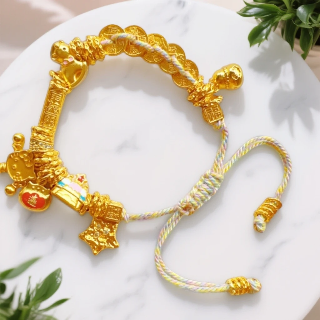 铜合金手链 铜合金手链 盘缠拨浪鼓星星城堡手链葫芦五帝钱木马