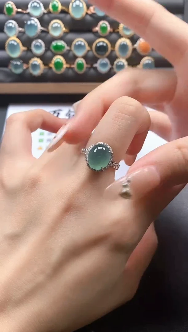 银S925镶嵌戒指翡翠51151